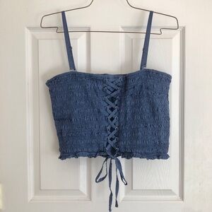 American Eagle blue cropped tube top size XXL
